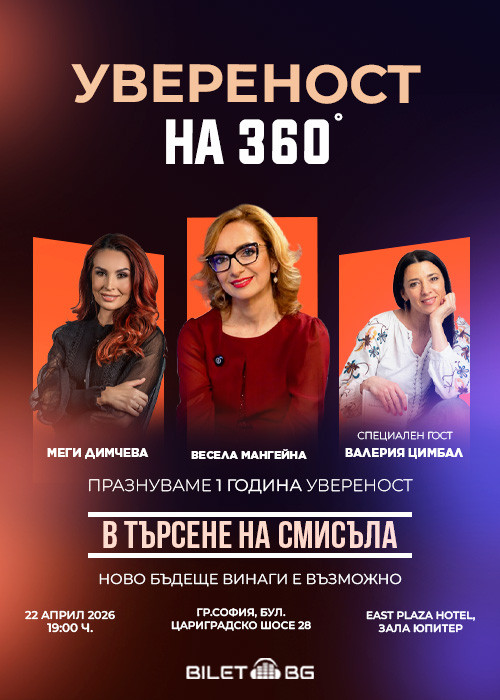 УВЕРЕНОСТ НА 360° На Живо - В ТЪРСЕНЕ НА СМИСЪЛА: Ново Бъдеще Винаги Е Възможно!