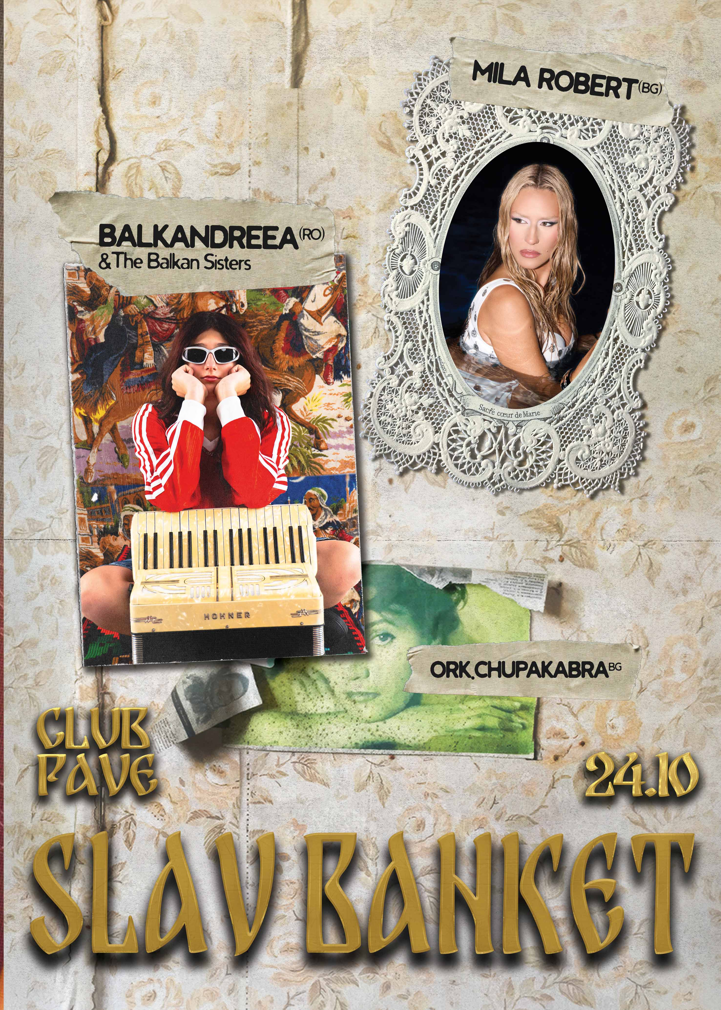 SLAV BANKET w/ BALKANDREEA & The Balkan Sisters (RO), MILA ROBERT, ork. Chupakabra live at PAVE